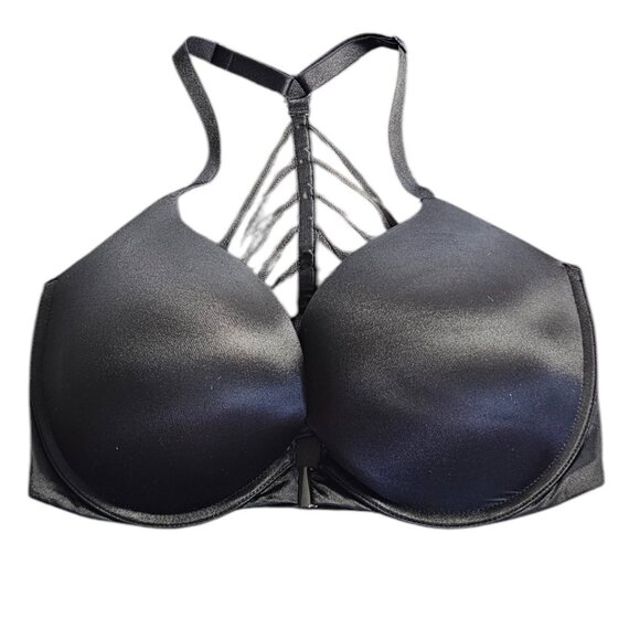 Victoria's Secret Very Sexy Push Up Bra, Front Close, Black, Strappy, 34DDD - Picture 1 of 6